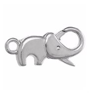 Karabinlås. Elefant. Tibetansk sølv. 23 mm